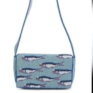 Viral Sardine Fish Beaded Shoulder Bag Handcrafted in India Tik Tok Viral NWT
